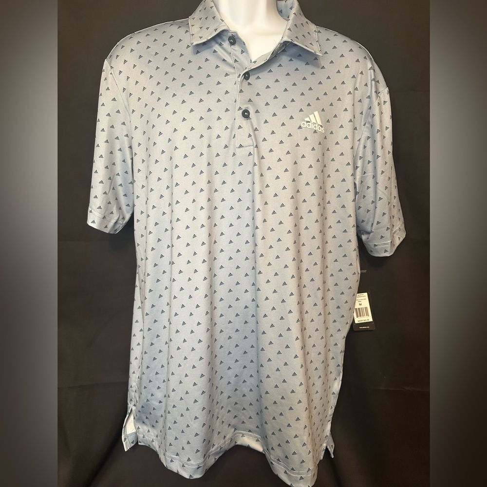 Adidas Men's Golf Light Blue Patterned Polo NWT
